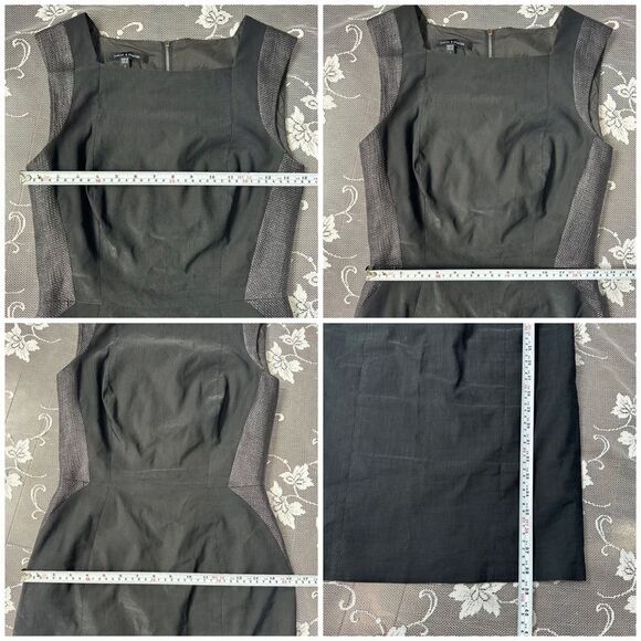 Judith & Charles Black Sleeveless Linen Blend Sheath Dress Sz 6 - Picture 6 of 12